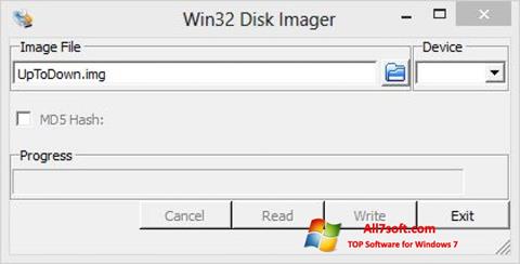 Posnetek zaslona Win32 Disk Imager Windows 7