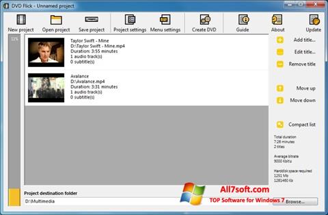 Posnetek zaslona DVD Flick Windows 7