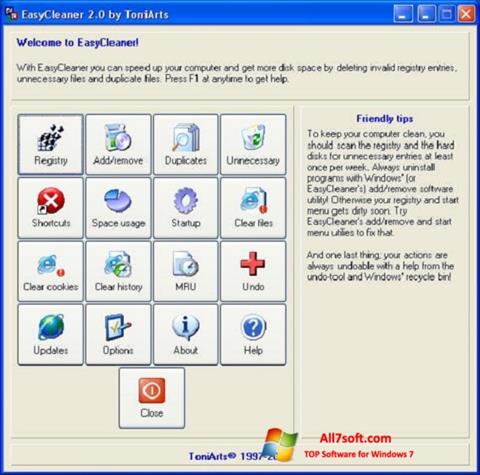 Posnetek zaslona EasyCleaner Windows 7