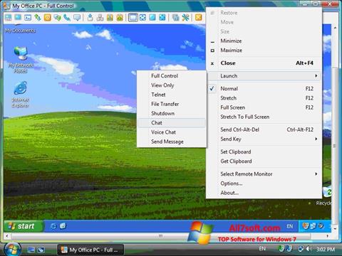 Posnetek zaslona Radmin Windows 7
