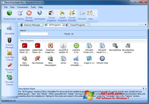 Posnetek zaslona Revo Uninstaller Pro Windows 7