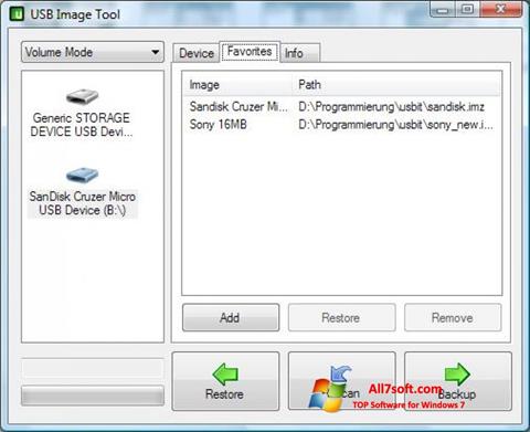 Posnetek zaslona USB Image Tool Windows 7
