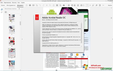 Posnetek zaslona Adobe Acrobat Reader DC Windows 7