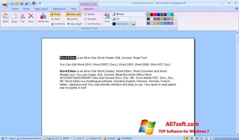 Posnetek zaslona DocX Reader Windows 7