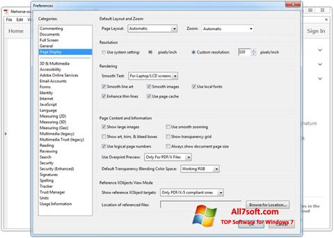 Posnetek zaslona Adobe Acrobat Windows 7