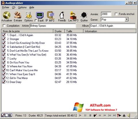 Posnetek zaslona Audiograbber Windows 7