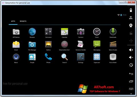 Posnetek zaslona Genymotion Windows 7
