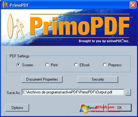 Posnetek zaslona PrimoPDF Windows 7