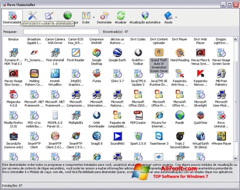 Posnetek zaslona Revo Uninstaller Windows 7