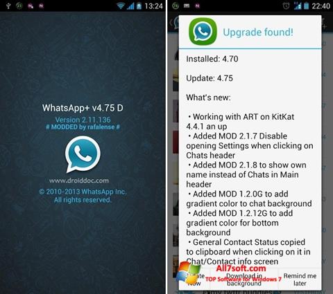 Posnetek zaslona WhatsApp Plus Windows 7