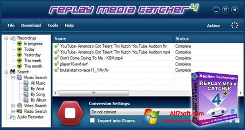 Posnetek zaslona Replay Media Catcher Windows 7