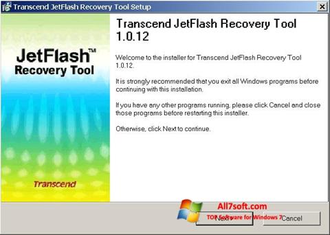 Posnetek zaslona JetFlash Recovery Tool Windows 7