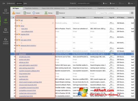 Posnetek zaslona Site-Auditor Windows 7