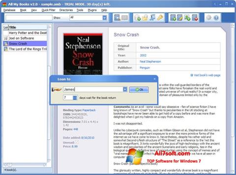 Posnetek zaslona All My Books Windows 7