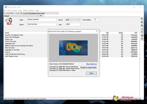Posnetek zaslona CDex Windows 7