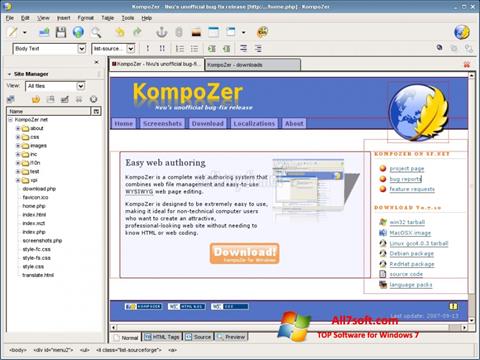 Posnetek zaslona KompoZer Windows 7