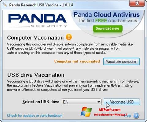 Posnetek zaslona Panda USB Vaccine Windows 7