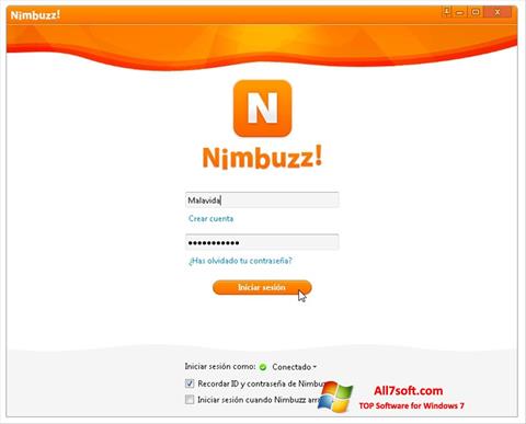 Posnetek zaslona Nimbuzz Windows 7