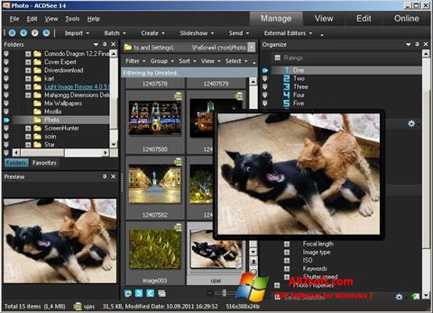Posnetek zaslona ACDSee Photo Manager Windows 7