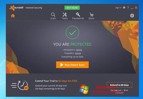 Posnetek zaslona Avast Internet Security Windows 7