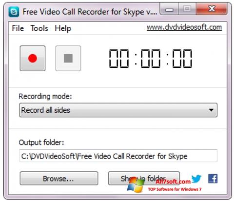 Posnetek zaslona Free Video Call Recorder for Skype Windows 7