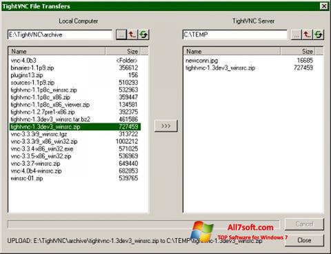 Posnetek zaslona TightVNC Windows 7
