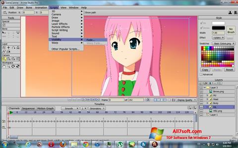 Posnetek zaslona Anime Studio Windows 7