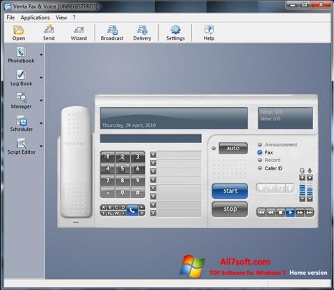 Posnetek zaslona VentaFax Windows 7