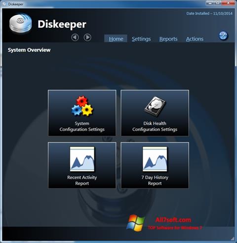 Posnetek zaslona Diskeeper Windows 7