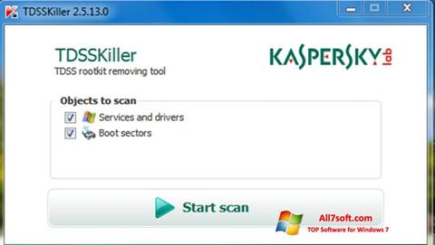 Posnetek zaslona Kaspersky TDSSKiller Windows 7