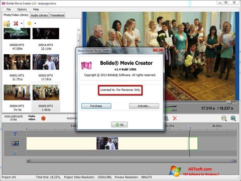 Posnetek zaslona Bolide Movie Creator Windows 7
