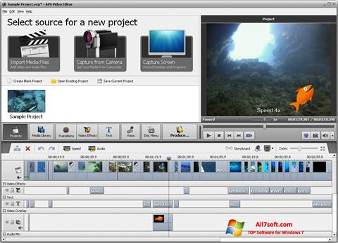 Posnetek zaslona AVS Video Editor Windows 7