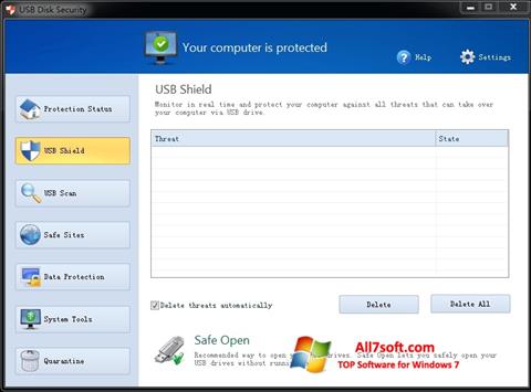 Posnetek zaslona USB Disk Security Windows 7