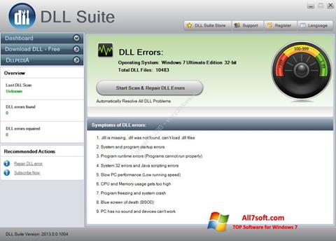 Posnetek zaslona DLL Suite Windows 7