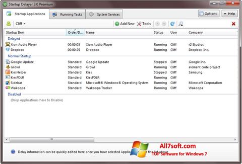Posnetek zaslona Startup Delayer Windows 7