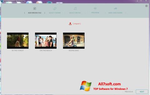 Posnetek zaslona Wondershare Filmora Windows 7