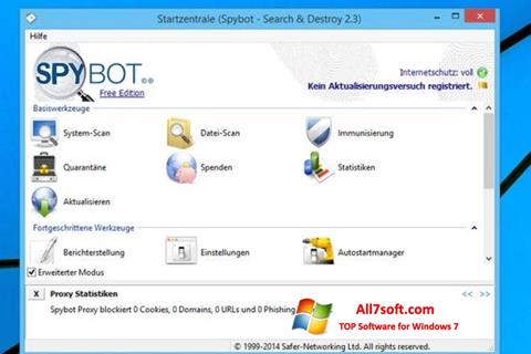 Posnetek zaslona SpyBot Windows 7