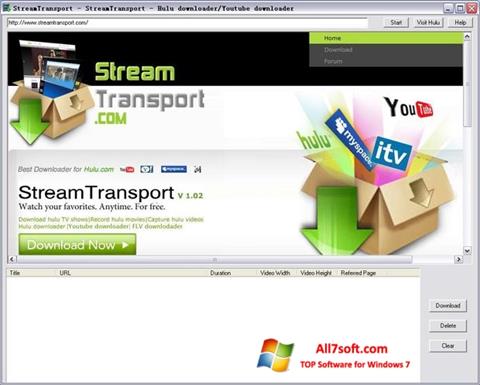 Posnetek zaslona StreamTransport Windows 7
