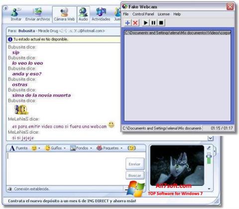 Posnetek zaslona Fake Webcam Windows 7