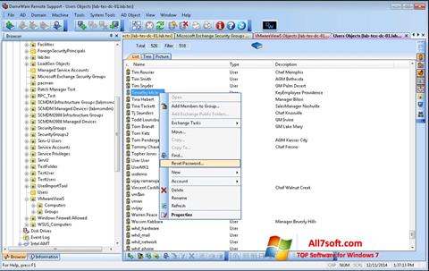 Posnetek zaslona Remote Administration Tool Windows 7
