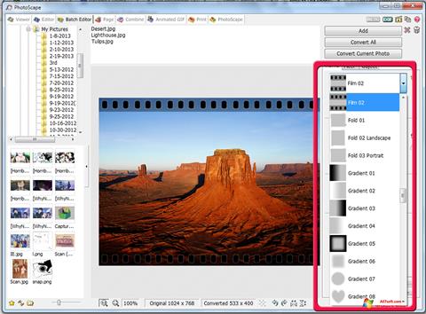 Posnetek zaslona PhotoScape Windows 7