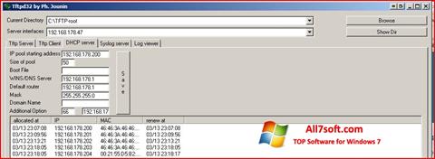 Posnetek zaslona Tftpd32 Windows 7